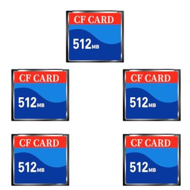 Imagem de Pacote original com 5 cartões CF de 512 MB tipo I para câmera controle numérico máquina-ferramenta cartão de armazenamento (pacote com 5)