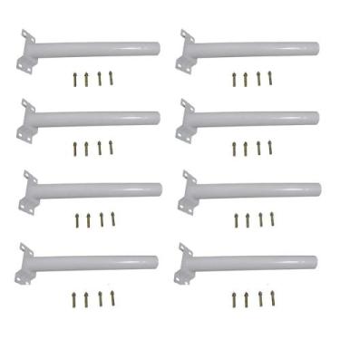 Imagem de Suporte Barra Luminaria Solar Kit 8 Und Rua Poste Aço Quintal Jardim -