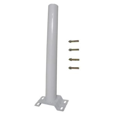 Imagem de Suporte Barra Luminaria Solar Parede Rua Poste Aço Quintal Jardim - Mu