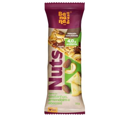 Imagem de Barra Nuts Banana Brasil Sabor Castanhas  Amendoim e  Abacaxi 25g