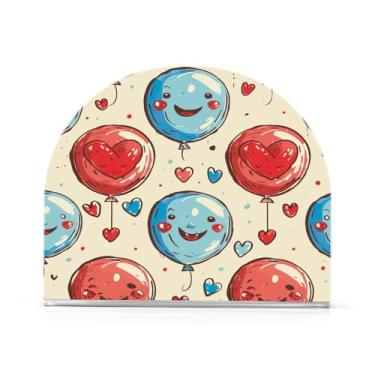 Imagem de Wassud Balões de desenho animado porta-guardanapos para mesa cozinha e jantar suporte de guardanapo acrílico para guardanapos de papel acomodar 50-60 guardanapos decoração de fazenda 1 peça