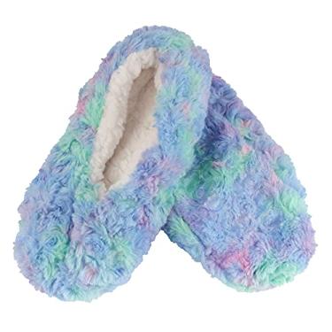 Imagem de Pantufas para adultos, supermacias, quentes, aconchegantes, felpudas, macias e com forro antiderrapante, 07 ondas do Caribe, 1 par, 11-12