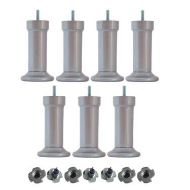 Imagem de 7 Pés Varian Cinza C/ Porcas Para Cama Box ou Baú Casal Simples - Zoe 