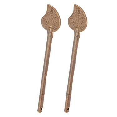 Imagem de aqxreight 2 Peças Pino de Travamento da Trava da Porta 11cm Formato de Folha Estilo retrô Latão Chave do Armário Parafuso Pino de Travamento por Favor, Compre Com Cuidado é Este Comprimento e