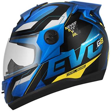 Imagem de Capacete Moto Pro Tork Liberty Evolution G8 Evo Fechado Azul c/ amarelo 58