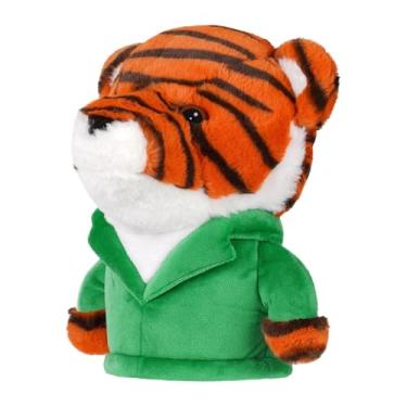 Imagem de Dynwave Capa Protetora Universal de Pelúcia de Tigre para Capacete de Motorista, Desenho Animado Macio E Fofo.