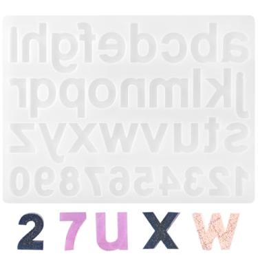 Imagem de Angoily 1 molde de números e letras de silicone para fazer joias, artesanato de resina epóxi e decoração de bolos para sabonetes, geleias, chocolates, brinquedos educativos