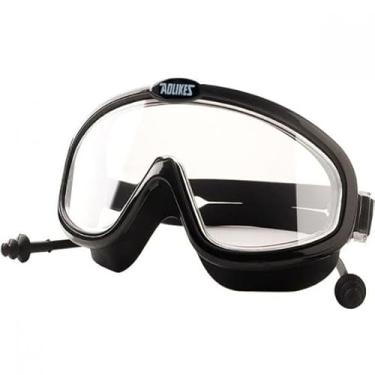 Imagem de Óculos de segurança de proteção antiembaçamento PRETO – Óculos de natação projetados com lentes mais largas para visibilidade de 180 graus