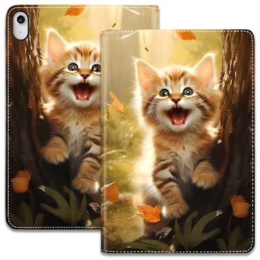 Imagem de Capa para iPad (A16) 11ª geração 11 polegadas 2025 / iPad 10ª geração 10,9 polegadas 2022, suporte ajustável, auto despertar/hibernar, capa inteligente - gatos fofos engraçados