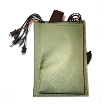 Imagem de Painel Solar Portátil, 7W, Verde, 29x20cm, Carregador USB com Bateria de 10h de Autonomia, Resistente à Água, para Camping e Viagens