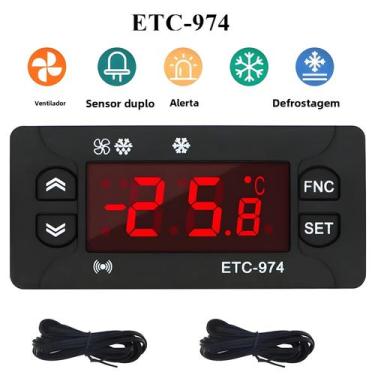 Imagem de Controlador De Temperatura 220V Com Sensor NTC Duplo Para Descongelame