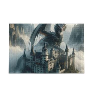 Imagem de 1000 Piece Dragon Fog Castle Wooden and Paper Puzzle with Storage Bag Puzzle Games for Adults
