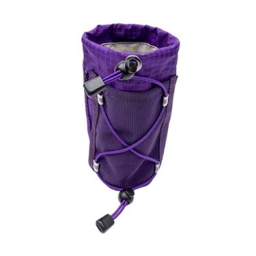 Imagem de Lljsszr Bolsa Porta-garrafa para Atividades Ao Ar Livre, com Cordão Elástico, Feita de Nylon E PVC, Ideal para Caminhadas, Camping, Viagens E Ciclismo, Roxo