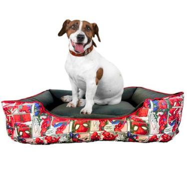 Imagem de Cama Caminha Pet Cachorro Gato Estampa Homem Aranha P M G Com Zíper La