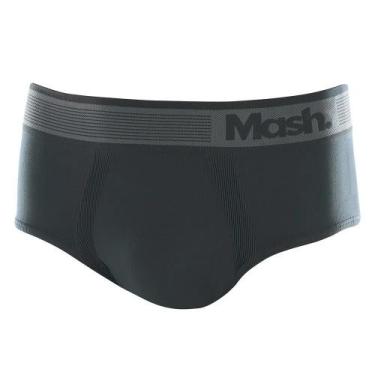 Imagem de Cueca Slip Sem Costura Mash Masculina Microfibra Elástico, P, Cinza ch