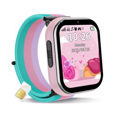 Imagem de PTHTECHUS Relógio Inteligente Infantil 4G, Com Tela Sensível Ao Toque Hd E Chamadas, Câmera De Conversação Bidirecional Vídeo Sos, Música Mp3, Cartão Aprendizagem, Presente Aniversário Para Meninos