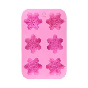 Imagem de Moldes De Silicone Para Velas Em Forma De Floco De Neve De Natal 3D DI