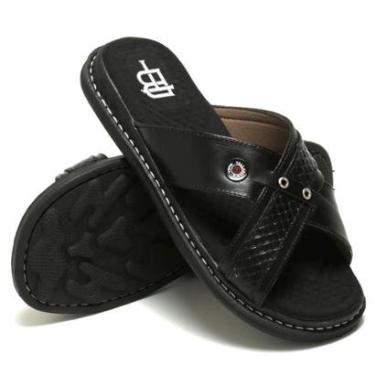 Imagem de Sandália Antistress Chinelo Masculino Ortopédico Couro-Masculino