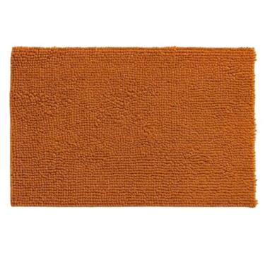 Imagem de Tapete Banheiro 38x58cm Antiderrapante Bolinha Macarrão lavabo casa felpudo box absorvente água(Kit 4,Laranja)