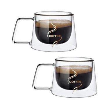 Imagem de Copo De Espresso De Vidro Duplo Com Resistência Ao Calor De 200ML Com 
