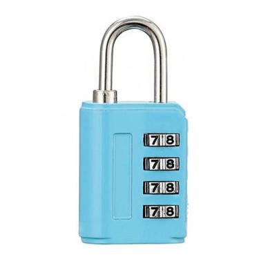 Imagem de Cadeado Colorido Combinação Senha 4 Digitos Para Proteção Armários Bag