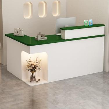 Imagem de Mesa de recepção, recepção, recepção pequena, balcão de loja, mesa de recepção em forma de L, balcão de caixa, balcão de recepção, mesa de recepção de salão, mesa de recepção em pé, mesa de recepção