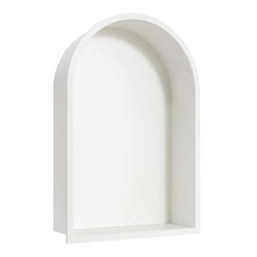 Imagem de Nicho de chuveiro de aço inoxidável – Prateleira organizadora de parede embutida para banheiro e cozinha, solução de armazenamento à prova de ferrugem, fácil instalação para decoração de sala de estar