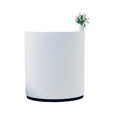 Imagem de Mesa de recepção moderna com gavetas trancáveis, mesa de sala de recepção de salão, mesa de computador de escritório, balcão de check-out de loja de roupas, balcão de recepção para salão de beleza