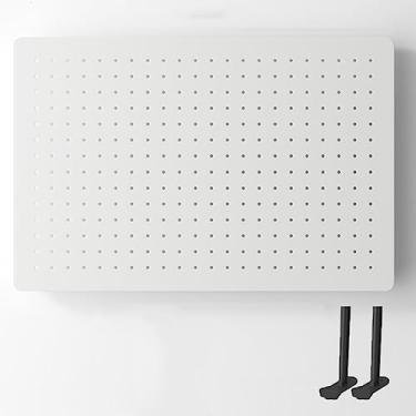 Imagem de Kit organizador de quadro de parede para garagem e sala de artesanato - Placa vertical de armazenamento de ferramentas, tela de mesa doméstica, 60 x 40 cm, branco - perfeita para cozinha e organização