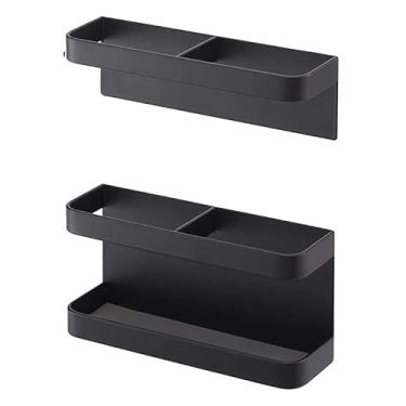 Imagem de Suporte de guarda-chuva caixa de armazenamento magnético que economiza espaço para suportes de guarda-chuva montado na parede, sem necessidade de perfuração, suporte de guarda-chuva (preto)