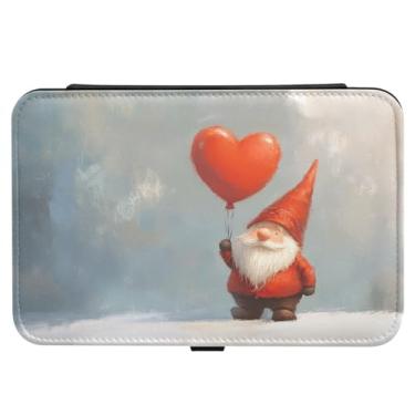 Imagem de Burbuja Caixa de joias de viagem com balão de coração de gnomo dos namorados, presente para mulheres e meninas, estojo de joias portátil de couro PU organizador para brincos, anéis, colares e