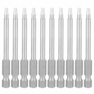 Imagem de HARFINGTON 10 peças chave sextavada broca 1/20.3 cm SAE 1/10.2 cm haste sextavada 3" (75 mm) comprimento S2 aço chaves de impacto magnéticas grau industrial hexagonal chave de fenda elétrica, cinza