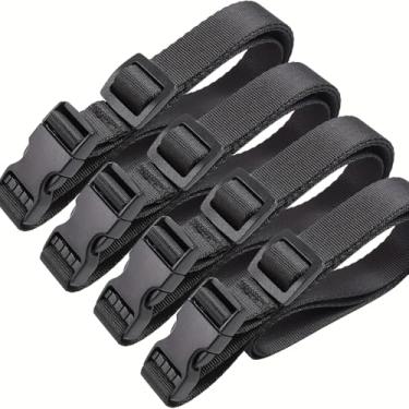 Imagem de Pacote com 4 tiras de fivela, tiras de fixação de clipe duráveis para bagagem, embalagem de viagem, bicicletas, mochilas e sacos de dormir, lavável na máquina