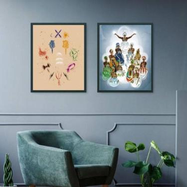 Imagem de Kit 2 Quadros Candomblé - Os Orixás 45X34Cm - Com Vidro