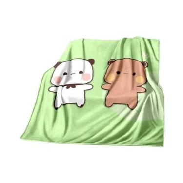 Imagem de Cobertor De Flanela Quente Para Crianças Com Estampa De Urso Em Desenh