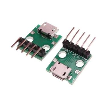 Imagem de Adaptador Conversor Micro Mini USB Fêmea/Macho Para Conector De Pinos 