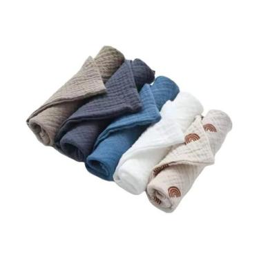 Imagem de Toalhas De Algodão Quadradas Para Bebês, 5 Peças, Panos De Musselina P