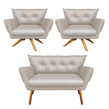 Imagem de Kit 01 Namoradeira e 02 Poltronas Giratória Anitta Corino