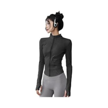 Imagem de Jaqueta Esportiva Feminina De Manga Longa Para Fitness E Yoga, Casaco 