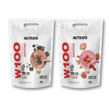 Imagem de Kit Com 2 Un Whey Protein W100 Refil 900G Nutrata