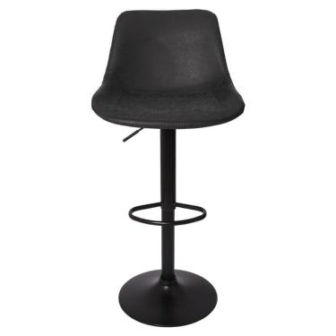 Imagem de Banqueta Alta Estofada c/encosto p/Cozinha Gir.Preta