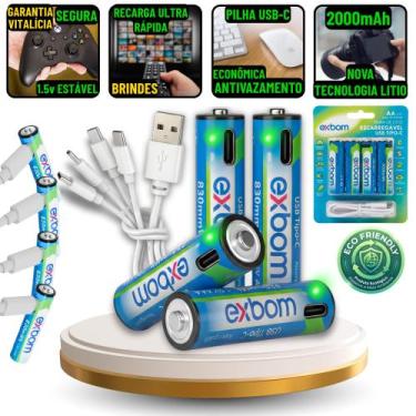 Imagem de pilha aaa palito recarregaveis carregador bivolt mouse sem fio control