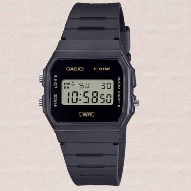 Imagem de Relógio Casio F-91WB-8ADF Unissex Digital Cinza Resina Casual Minimalista Vintage