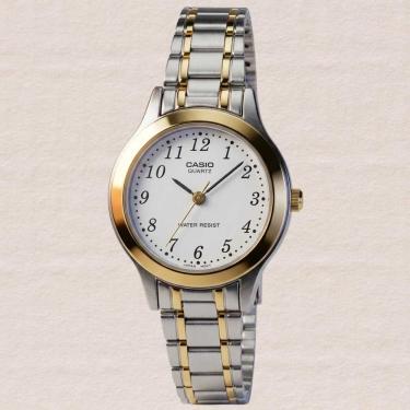 Imagem de Relógio Casio Feminino Analógico Misto LTP-1263PG-Relógio Casio Feminino Aço Inox Misto Analógico Clássico Resistente À Água Modelo LTP-1263PG-7BEG