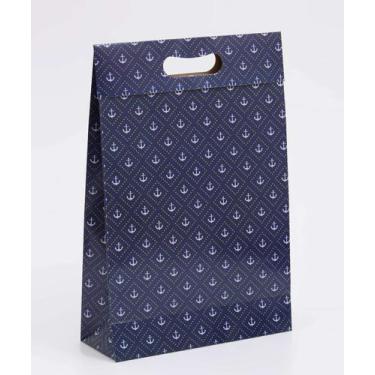 Imagem de Embalagem Presente Sacola Estampa Âncoras Marisa-89024, UN, Azul