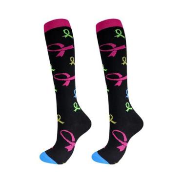 Imagem de Meias De Compressão Unissex Até O Joelho 20-30mmHg Para Edema, Diabete