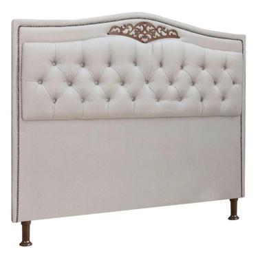 Imagem de Cabeceira Estofada Holanda 1,60 Queen Linho Star Confort Carvalho