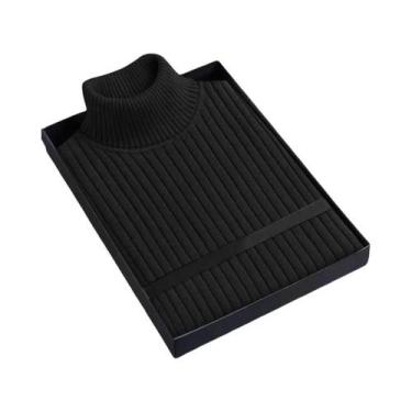 Imagem de Suéter Masculino De Lã Gola Alta Manga Longa Slim Fit Pesado Casual Co