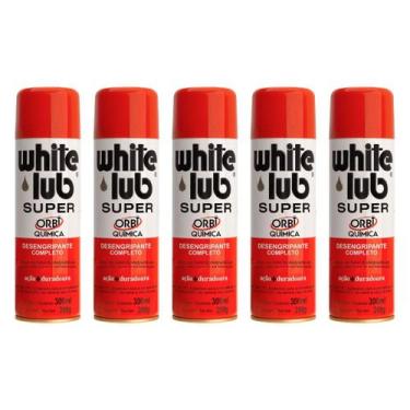 Imagem de Kit 5 Desengripantes Lubrificante Spray White Lub 209g 300mL - Orbi