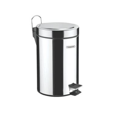 Imagem de Lixeira Inox Tramontina 12 Litros Com Pedal Cesto Interno Basculante P